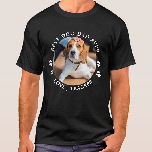 Best Dog Dad ever Personalized Pet Photo T-shirt