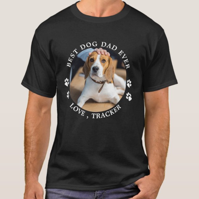 Best Dog Dad ever Personalized Pet Photo T-shirt