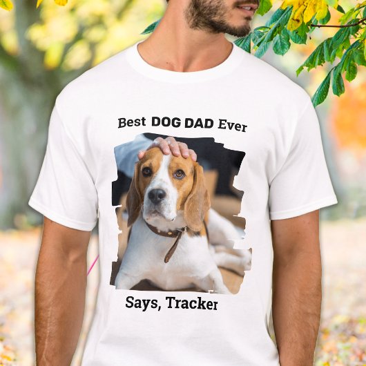 Best Dog Dad ever Personalized Pet Photo T-shirt