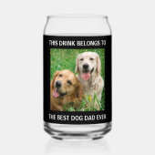 Best Dog Dad Ever Photo Black Blikvorm Glas (Voorkant)