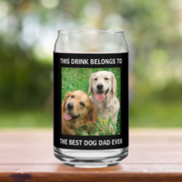 Best Dog Dad Ever Photo Black Blikvorm Glas