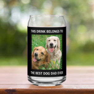 Best Dog Dad Ever Photo Black Blikvorm Glas