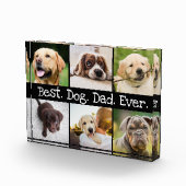 Best Dog Dad Ever Photo Collage in Black and White Fotoblokken (Rechts)