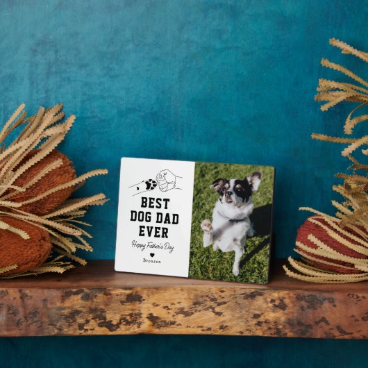 Best Dog Dad ever Photo Fathers Day Fotoplaat (Zijkant)