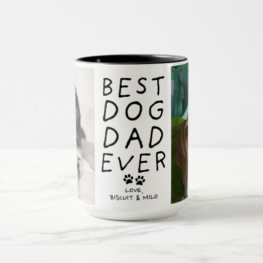 Best Dog Dad Ever Photo Mok (Midden)