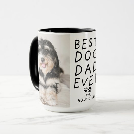 Best Dog Dad Ever Photo Mok (Voorkant links)