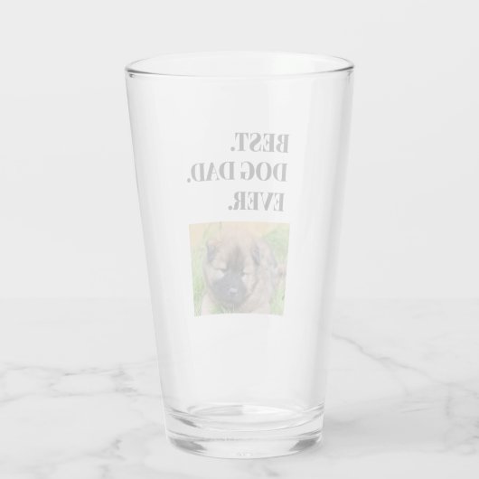 Best Dog Dad Ever Photo Vaderdag Glas (Achterkant)