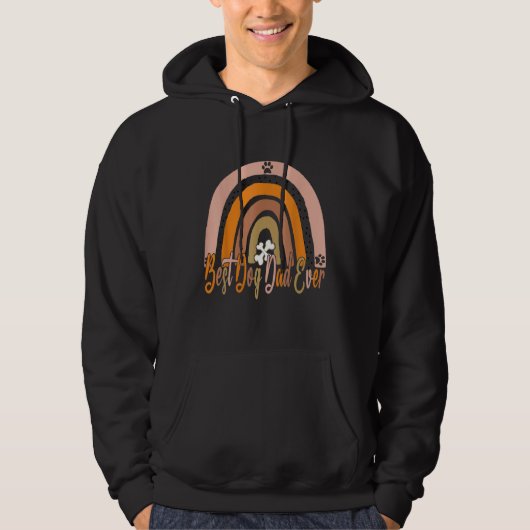 Best Dog Dad Ever Rainbow Daddy Papa Father s Day  Hoodie (Voorkant)