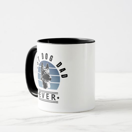 Best Dog Dad Ever Retro Sunset Mok (Voorkant links)