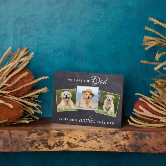 Best Dog Dad Ever Rustic Pet Photo Vaderdag Fotoplaat (Zijkant)