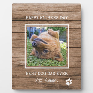 Best Dog Dad Ever Rustic Photo Vaderdag Fotoplaat