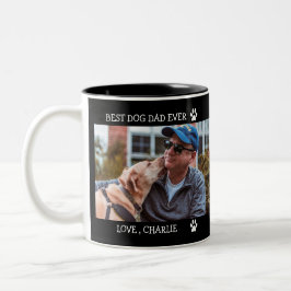 Best Dog Dad Ever Vaderdag Custom Photo Two-T Tweekleurige Koffiemok