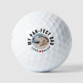 Best Dog Dad Foto Par Golf Balls Golfballen (Voorkant)