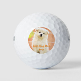 Best Dog Dad Foto Pet Fun Puppy Golf Balls Golfballen