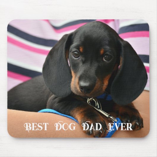 Best Dog Dad Foto Pet Fun Puppy Muismat (Voorkant)