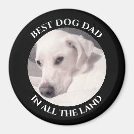 Best Dog Dad Foto van Cute White Puppy Dog Black Magneet