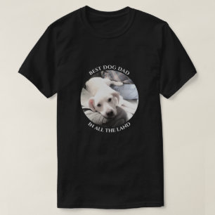 Best Dog Dad Foto van Sweet White Puppy Dog Black T-shirt