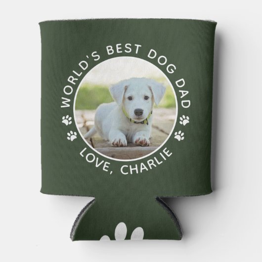 Best Dog Dad Fun Custom Pet Photo Blikjeskoeler (Voorkant)