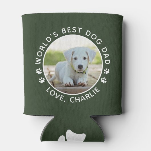 Best Dog Dad Fun Custom Pet Photo Blikjeskoeler (Achterkant)