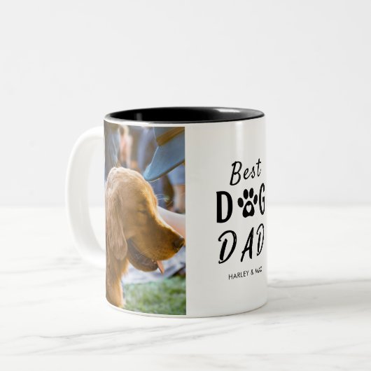 Best Dog Dad geeft Two-Tone Coffee Mok (Voorkant links)
