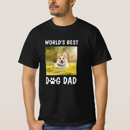 Best Dog Dad gepersonaliseerd Pet Photo T-Shi T-shirt (Voorkant)