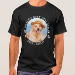 Best Dog Dad gepersonaliseerde Cute Pet foto T-shirt<br><div class="desc">Werkt beste hond vader ... Verrassend je favoriete hond pap deze Vaderdag met dit super schattige, aangepaste T-shirt voor de huisfoto. Pas dit t-shirt van je hond aan met de favoriete foto en naam van je hond. Dit shirt van een hond is een most voor hondenliefhebbers en hondenvaders. Geweldig cadeau...</div>