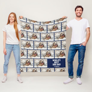 BEST DOG DAD gepersonaliseerde foto Fleece Deken