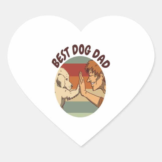 Best Dog Dad Hart Sticker (Voorkant)