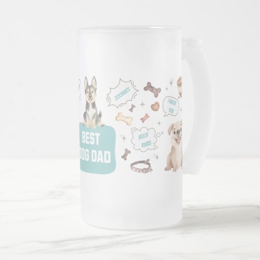 Best Dog Dad Matglas Bierpul (Voorkant rechts)