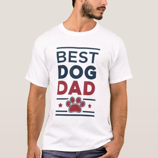 Best Dog Dad – Minimalist Dog Paw Tribut T-shirt (Voorkant)