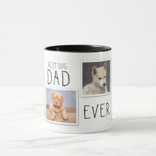 Best Dog Dad Oog 6 photocollage Mok (Midden)