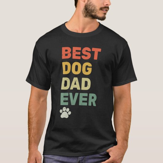 Best Dog Dad Oog - Dog Dad - Retro Dogg T-shirt (Voorkant)