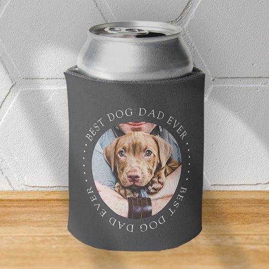 Best Dog Dad Oog Elegant Simple Custom Photo Blikjeskoeler