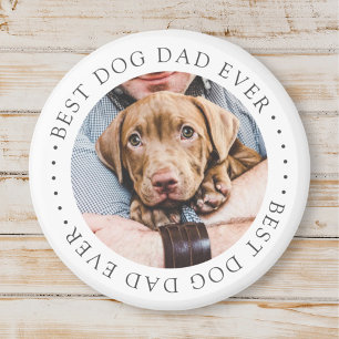 Best Dog Dad Oog Elegant Simple Custom Photo Magneet