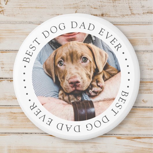 Best Dog Dad Oog Elegant Simple Custom Photo Magneet