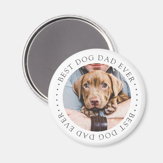 Best Dog Dad Oog Elegant Simple Custom Photo Magneet (Voorkant / Achterkant)