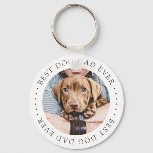 Best Dog Dad Oog Elegant Simple Custom Photo Sleutelhanger