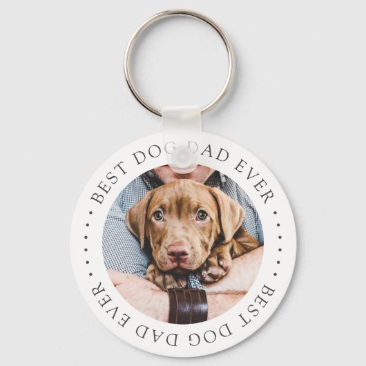 Best Dog Dad Oog Elegant Simple Custom Photo Sleutelhanger (Voorkant)