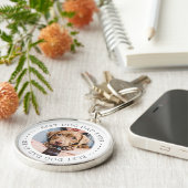 Best Dog Dad Oog Elegant Simple Custom Photo Sleutelhanger (Zijkant)