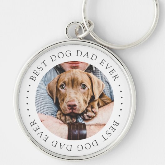 Best Dog Dad Oog Elegant Simple Custom Photo Sleutelhanger (Voorkant)