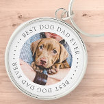 Best Dog Dad Oog Elegant Simple Custom Photo Sleutelhanger<br><div class="desc">Dit eenvoudige en klassieke ontwerp is samengesteld uit serif typografie en voegt een douanefoto toe.</div>