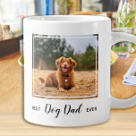 Best Dog Dad Oog Pet Photo Grote Koffiekop<br><div class="desc">Verras de hondenvader of hij nu jarig is, Vaderdag, of om het hondenhuis uit te komen, met deze super schattige wereld's beste hondenvader koffie mok. Beste Hond Pap Ooit - Liefde, Personaliseer Naam . Personaliseer met de Dog Dad's favoriete Pet Foto's, en naam. Geweldig cadeau van de hond. COPYRIGHT ©...</div>