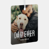 Best Dog Dad Oog Pet Photo Metalen Ornament (Voorkant Rechts)