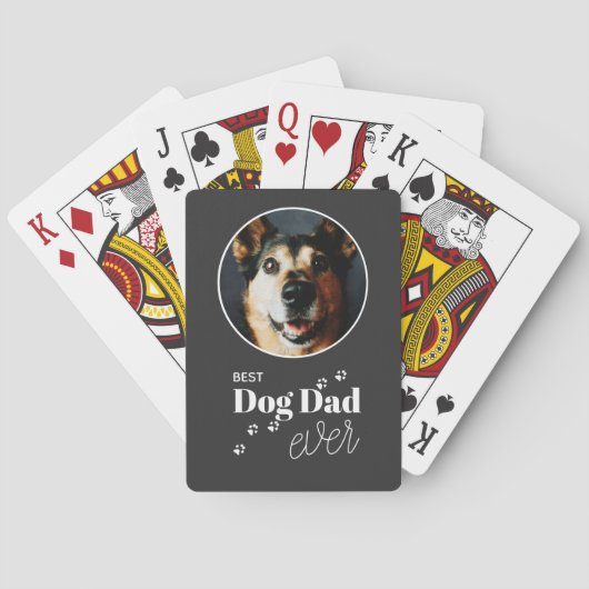 Best Dog Dad Oog Pet Photo Pokerkaarten (Achterkant)