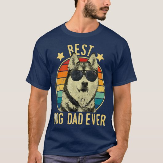 Best Dog Dad Oog Siberian Husky Fathers Day T-shirt (Voorkant)