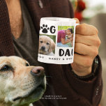 BEST DOG DAD OOIT Photo Collage Persoonlijk Koffiemok<br><div class="desc">Creëer een gepersonaliseerde mok voor fotokoffie voor de BESTE DOG DAD EVER met moderne typografie met een hondafdruk, 4 afbeeldingen en gepersonaliseerd met uw aangepaste bericht of u kunt de voorbeeldtekst verwijderen om de gebiedspatie onder de titel te laten staan. PHOTO TIP: Kies foto's met het onderwerp in het midden...</div>