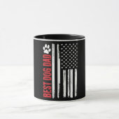 Best Dog Dad Oover American Flag Mok (Midden)