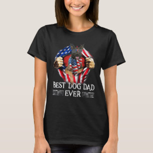 Best Dog Dad Oover Belgische Malinois American Fla T-shirt