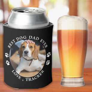 Best Dog Dad Oow Paw Drukt Custom Cute Pet Photo Blikjeskoeler
