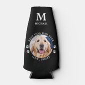 Best Dog Dad Oow Paw Drukt Custom Cute Pet Photo Flesjeskoeler (Voorkant)